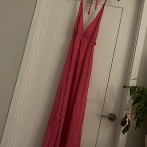 Maxi halter pink dress